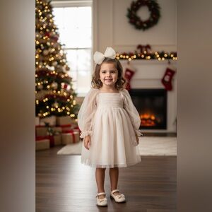 Habitual Cream Kids Casual Dress